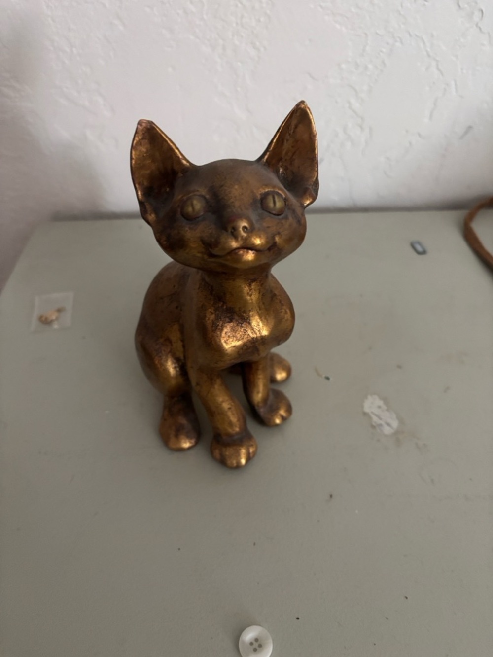 Vintage Anthony Freeman gold car figurine MCM